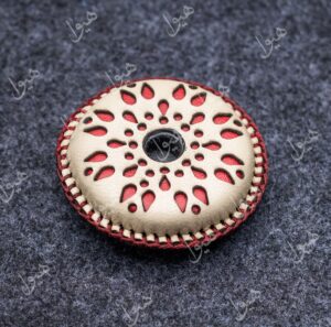 زیرپایه اشکی رنگ کرم/ قرمز