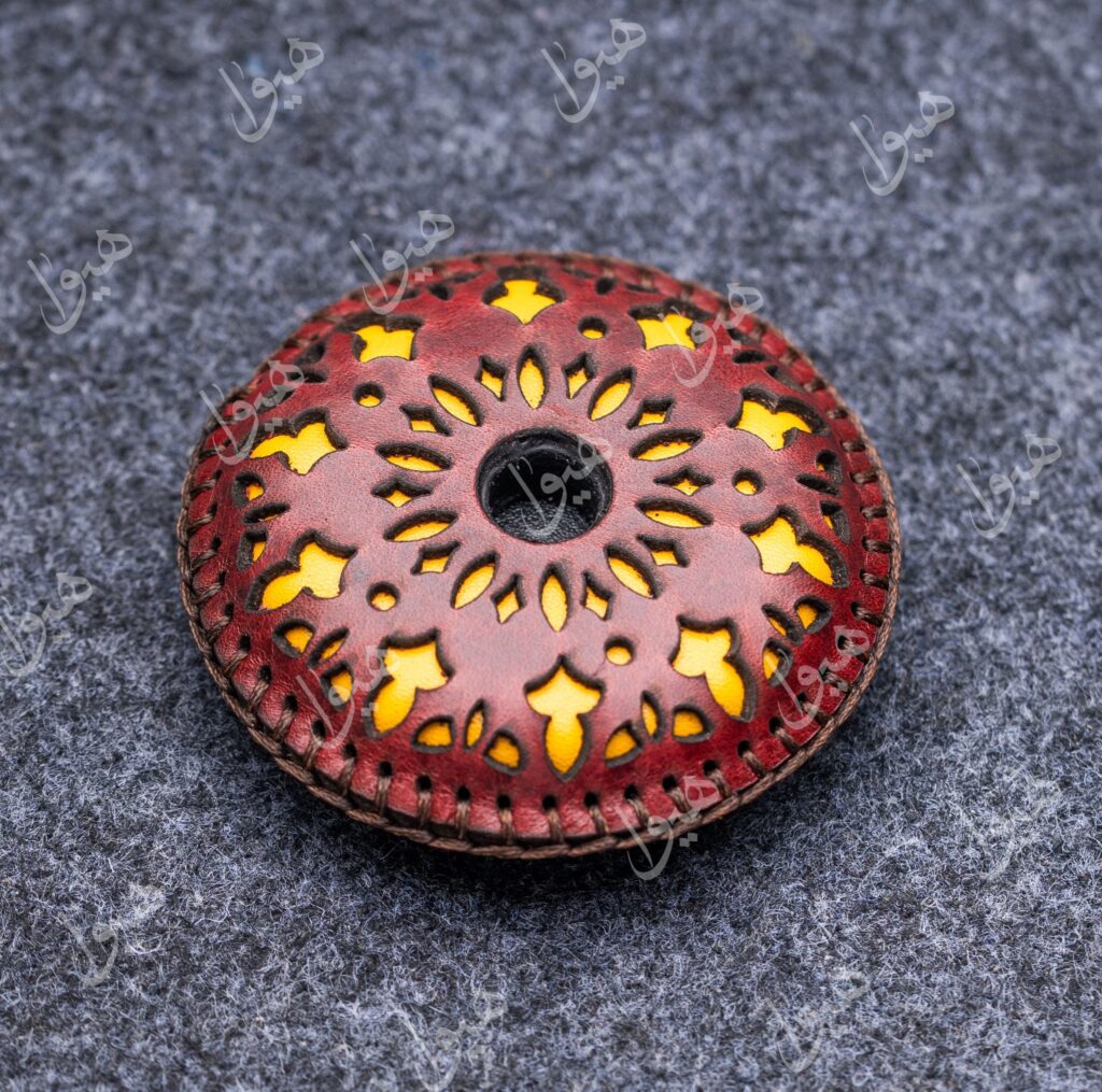 زیرپایه صراحی  رنگ شرابی/ زرد