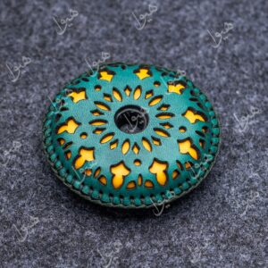 زیرپایه صراحی  رنگ سبز کله غازی/ زرد